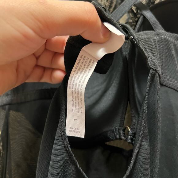 Auden Intimates Black Lace Sheer Babydoll Chemise Slip Size Large - Picture 8 of 9